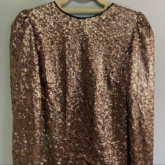 Nicole Miller Rose Gold Sequin Top - Picture 5 of 16